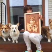 犬を愛してやまない妻へ贈る、コーギー三兄弟の木象嵌！ | 島田晶夫