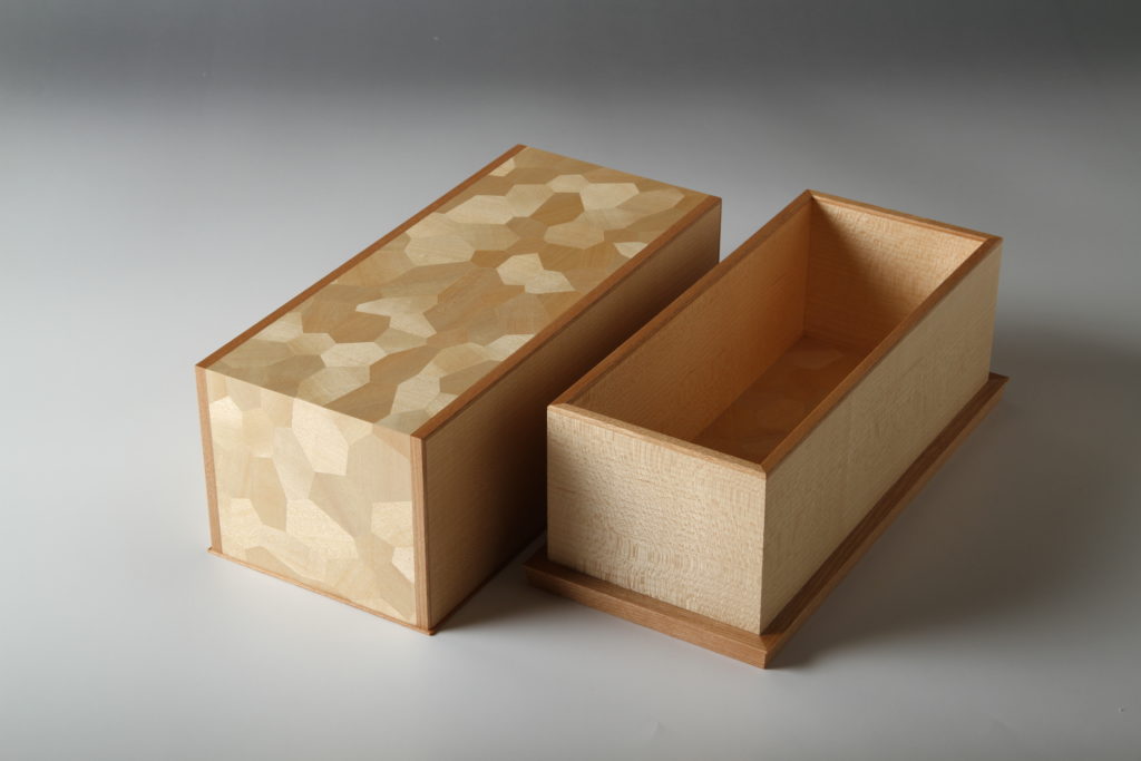 【お値下げしました！】欅造　木象嵌　色紙箱　常信 お値下げしました！】欅造 木象嵌 色紙箱 常信